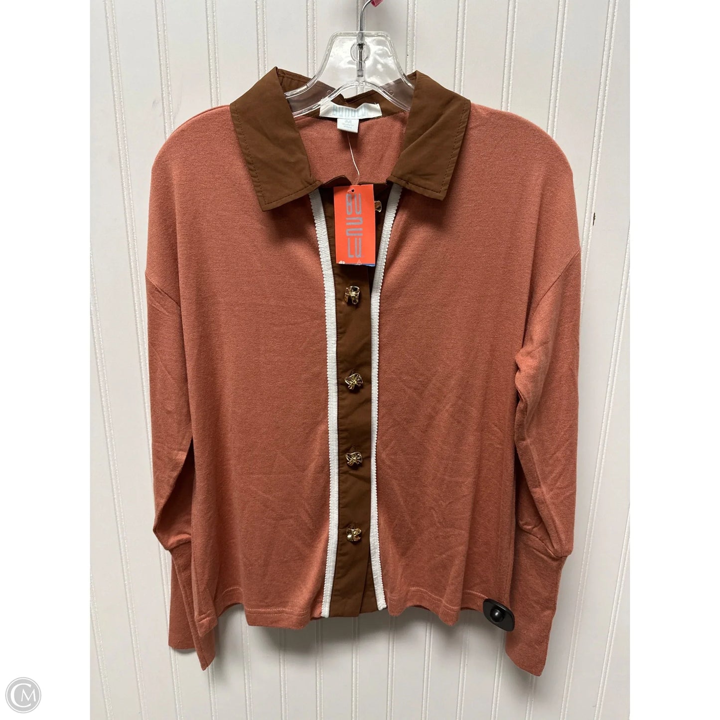 Sweater Cardigan By Clothes Mentor In Orange, Size: M