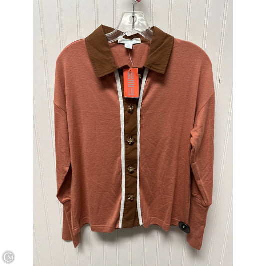 Sweater Cardigan By Clothes Mentor In Orange, Size: M