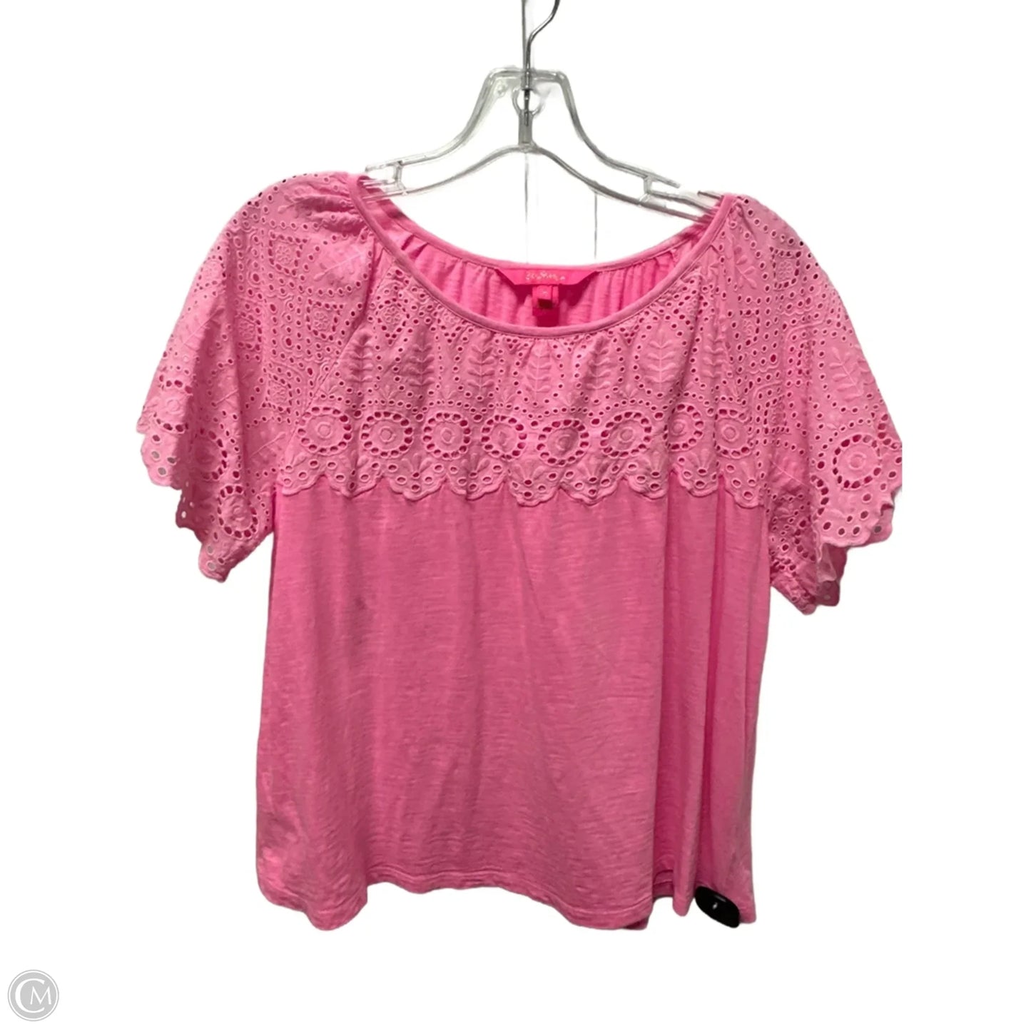 Top Short Sleeve Designer By Lilly Pulitzer In Pink, Size: S