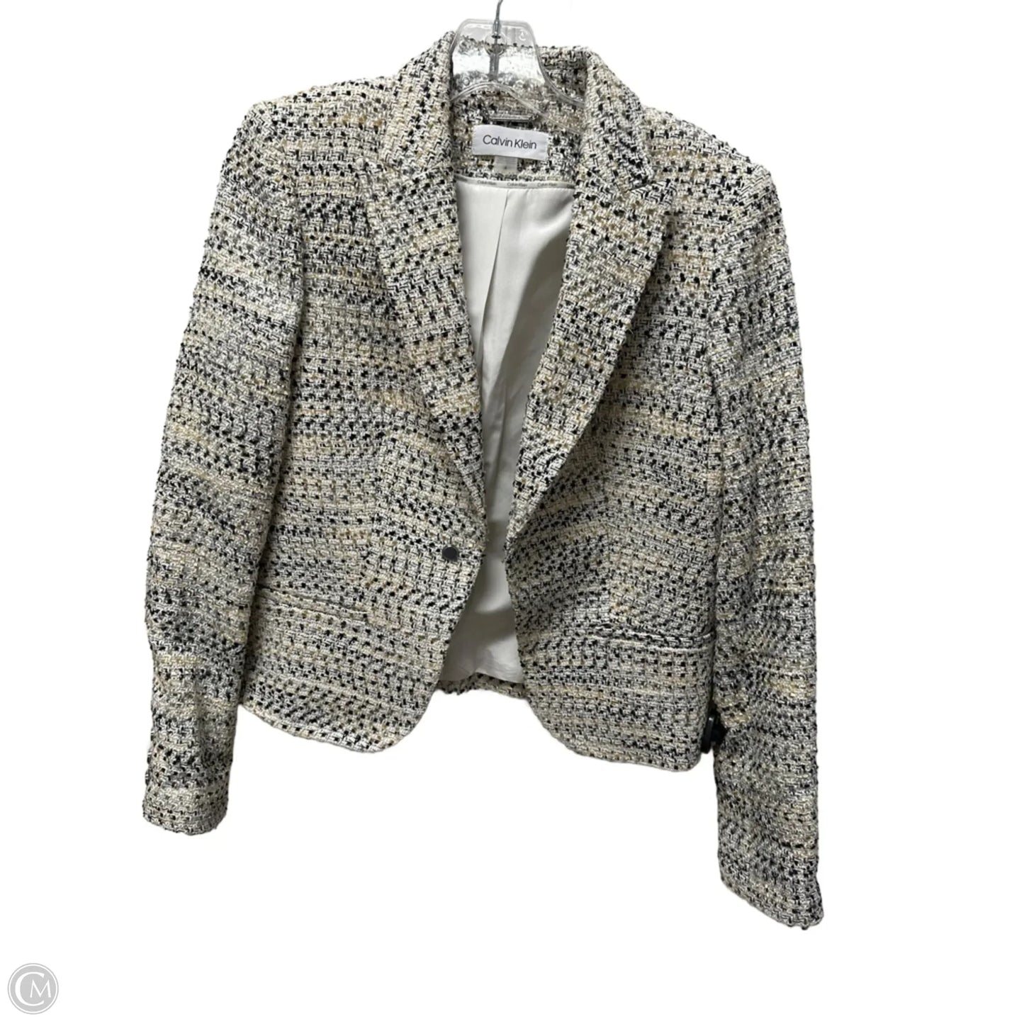 Blazer By Calvin Klein In Black & Cream, Size: S