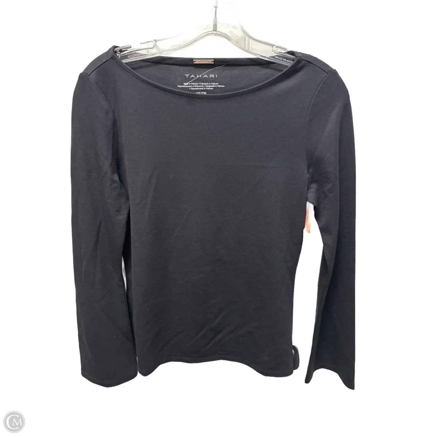 Top Long Sleeve Basic By Tahari In Black, Size: Xs