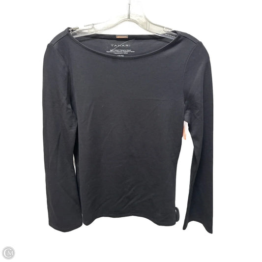 Top Long Sleeve Basic By Tahari In Black, Size: Xs