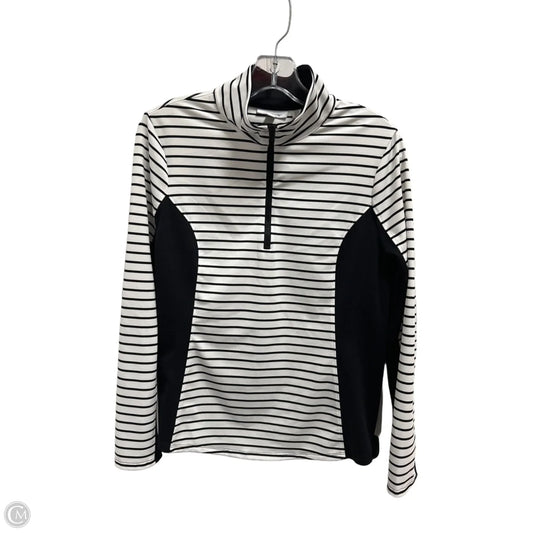Athletic Sweatshirt Collar By Chicos In Striped Pattern, Size: S
