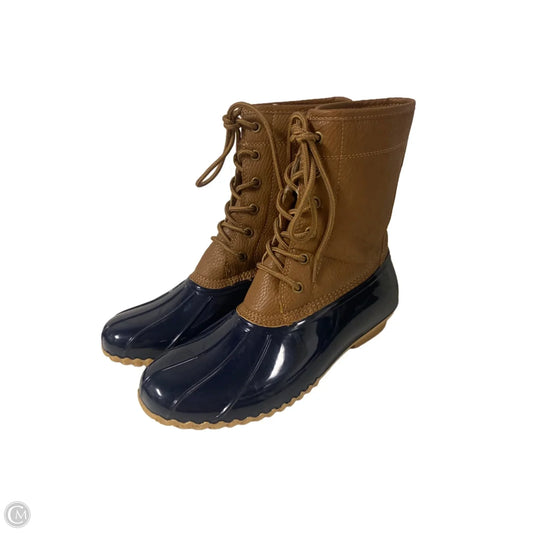 Boots Ankle Flats By Jbu By Jambu In Blue & Brown, Size: 9