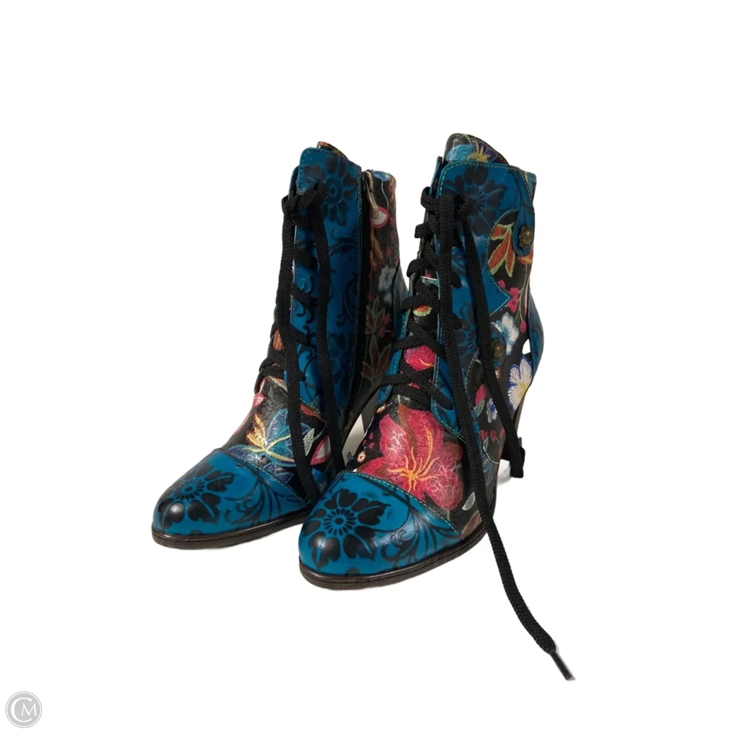 Boots Ankle Heels By Cmc In Floral Print, Size: 7.5