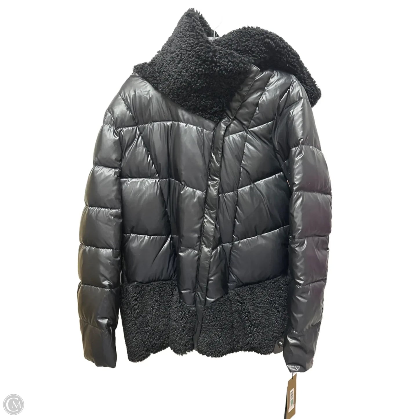 Jacket Puffer & Quilted By Donna Karan In Black, Size: L