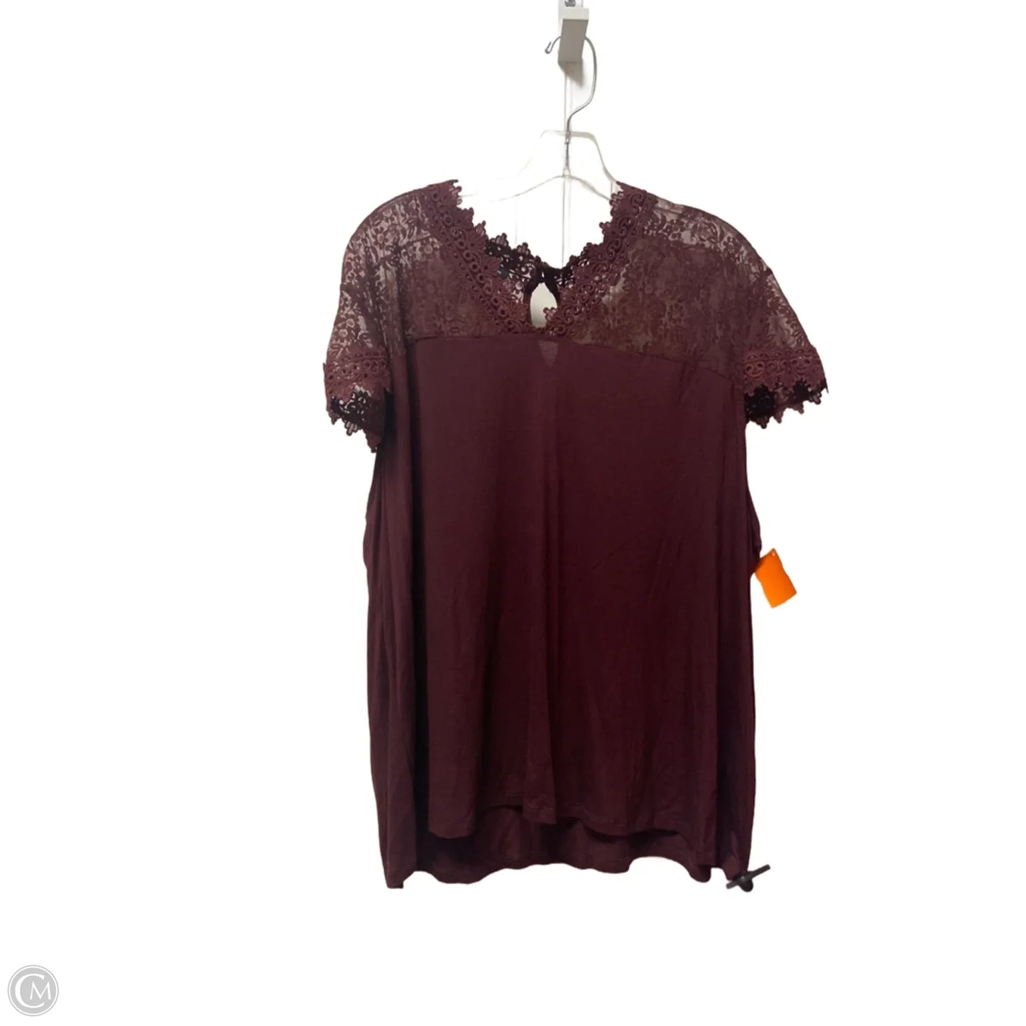 Top Short Sleeve By Inc In Purple, Size: 3x