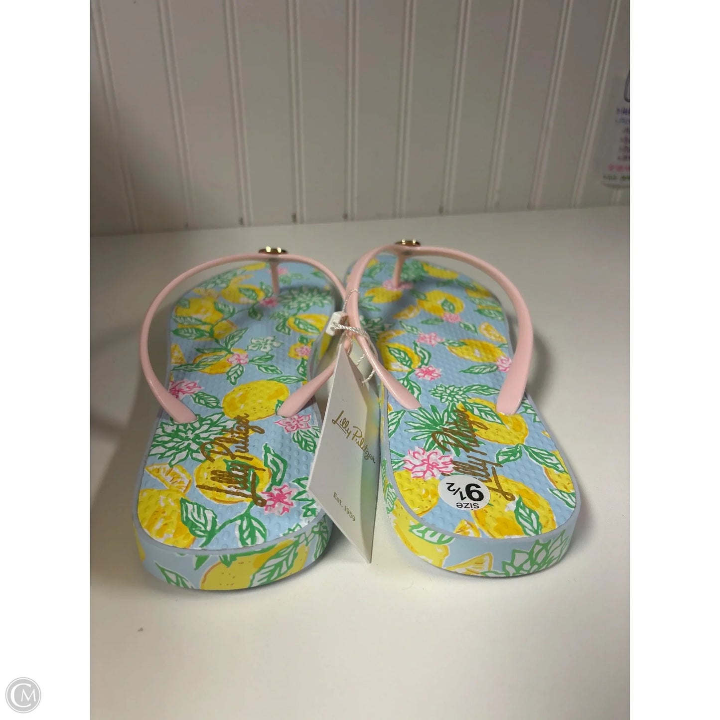 Sandals Designer By Lilly Pulitzer In Blue & Pink, Size: 9.5