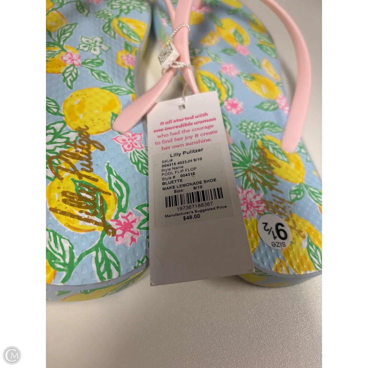 Sandals Designer By Lilly Pulitzer In Blue & Pink, Size: 9.5