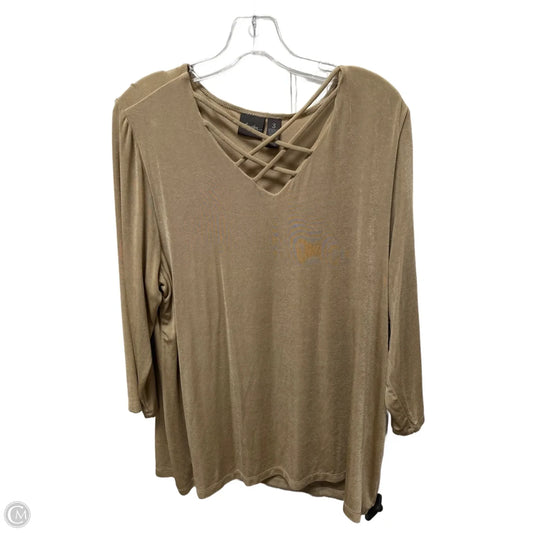 Top Long Sleeve By Chicos In Tan, Size: Xl