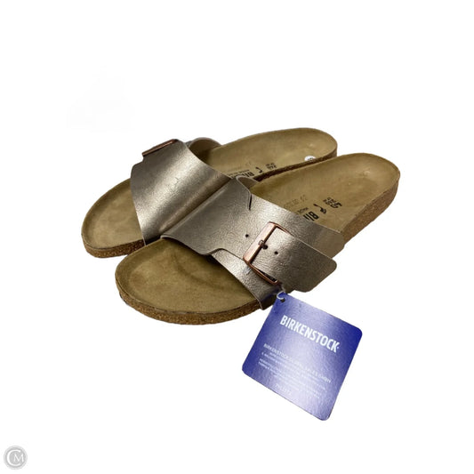 Sandals Flats By Birkenstock In Bronze, Size: 9