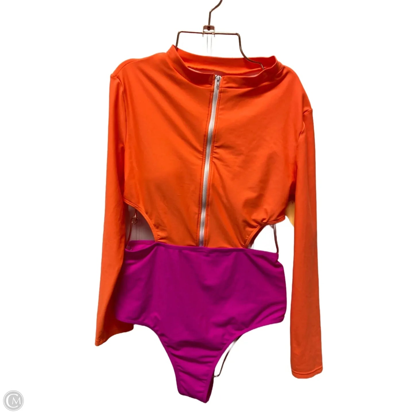 Swimsuit By Clothes Mentor In Orange & Pink, Size: L