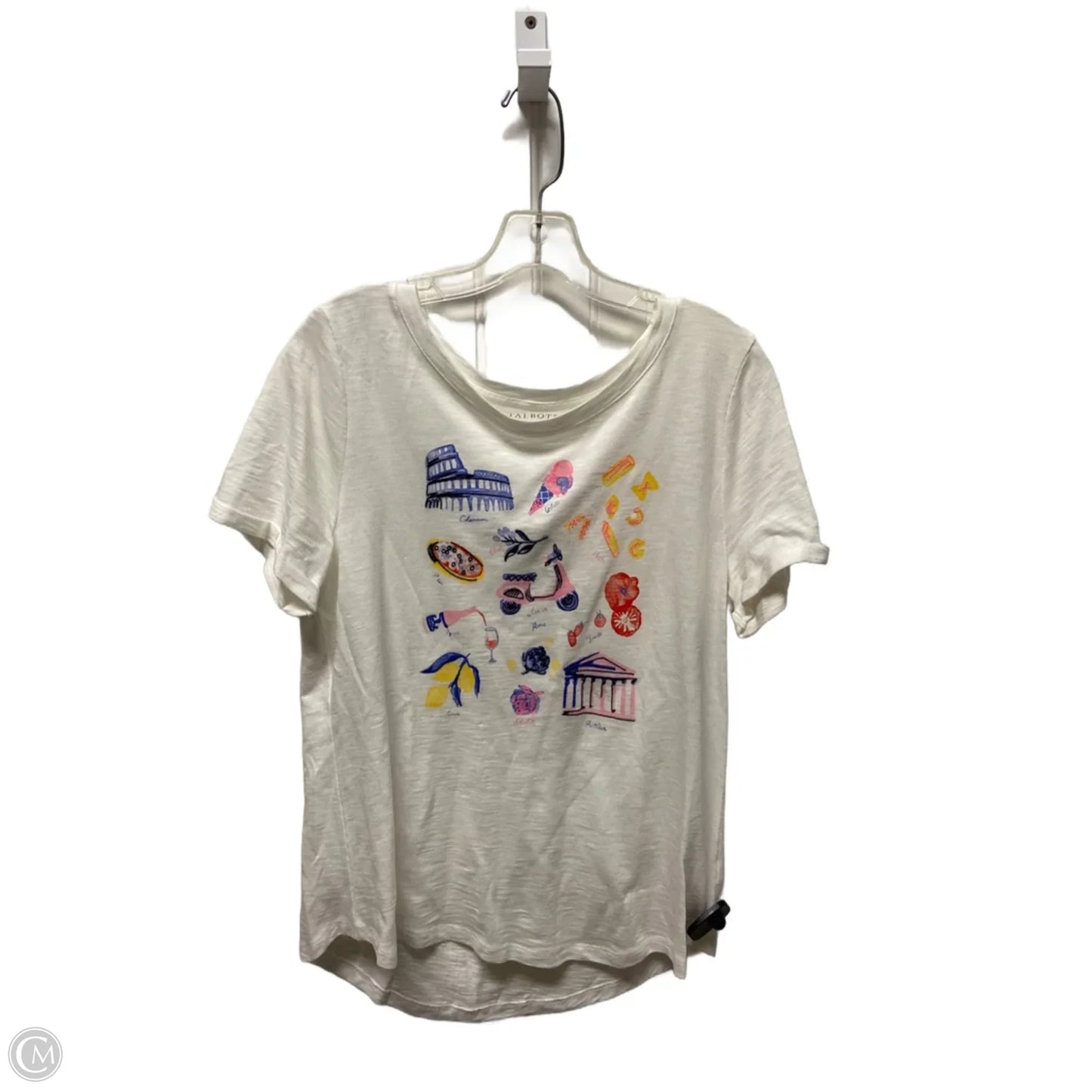 Top Short Sleeve Basic By Talbots In White, Size: M