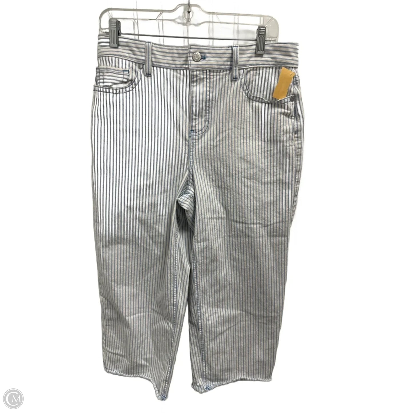 Jeans Wide Leg By Talbots In Striped Pattern, Size: 10