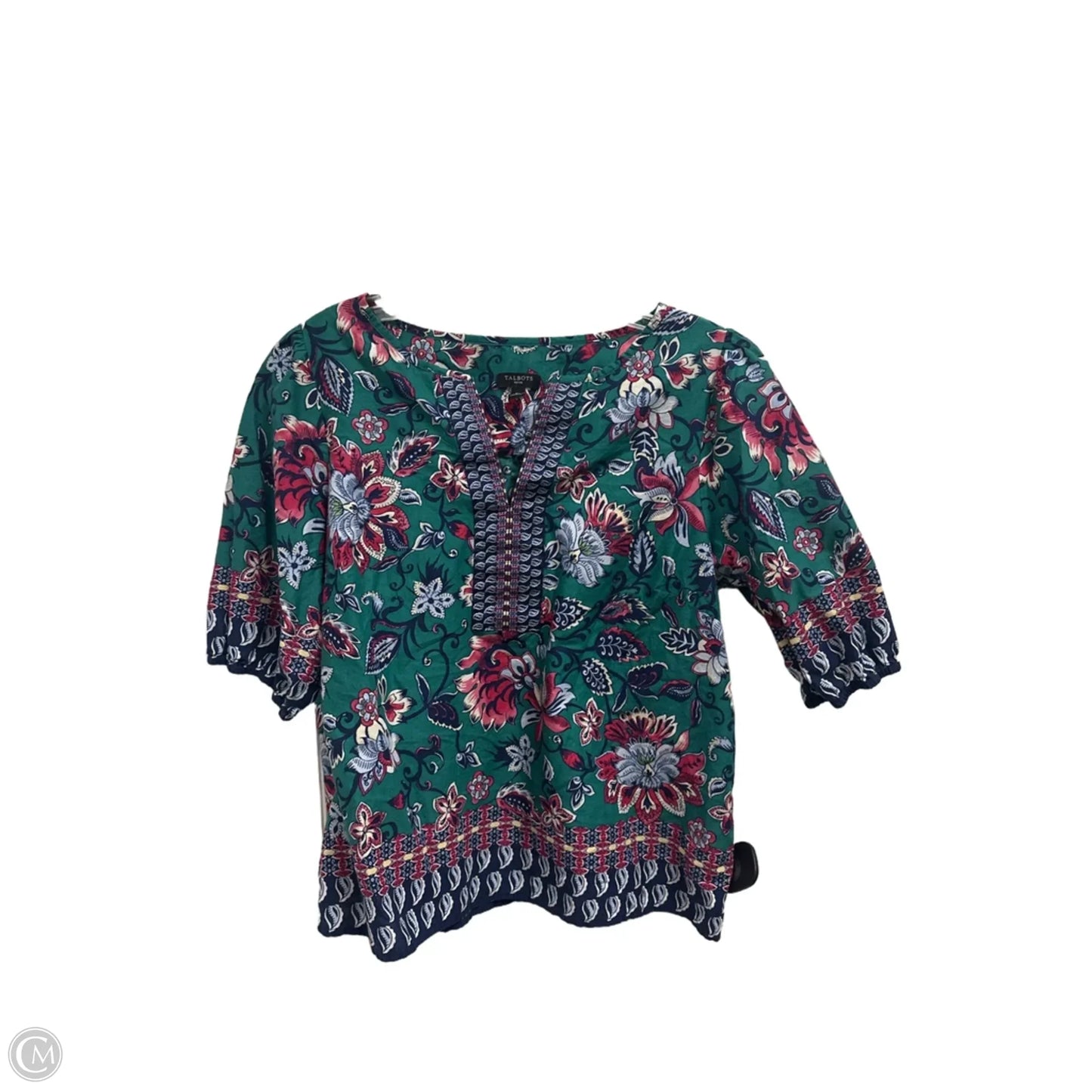 Top Short Sleeve By Talbots In Green, Size: Mp