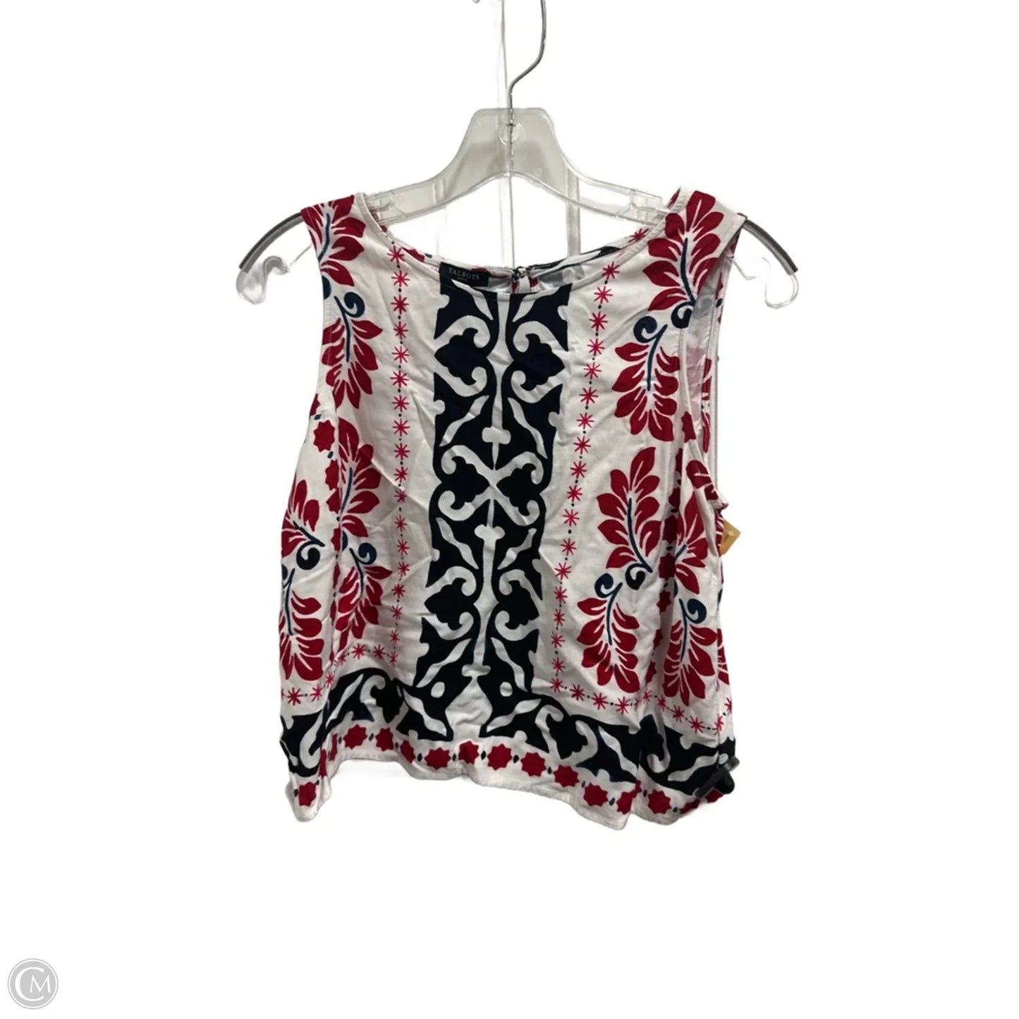 Top Sleeveless Basic By Talbots In Blue & Red & White, Size: Sp