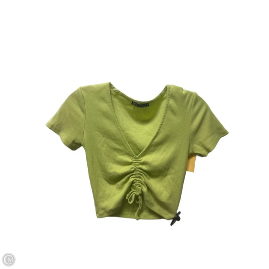 Top Short Sleeve Basic By Zara In Green, Size: M