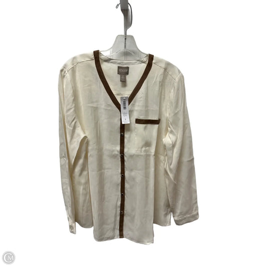 Top Long Sleeve Basic By Chicos In Cream, Size: L