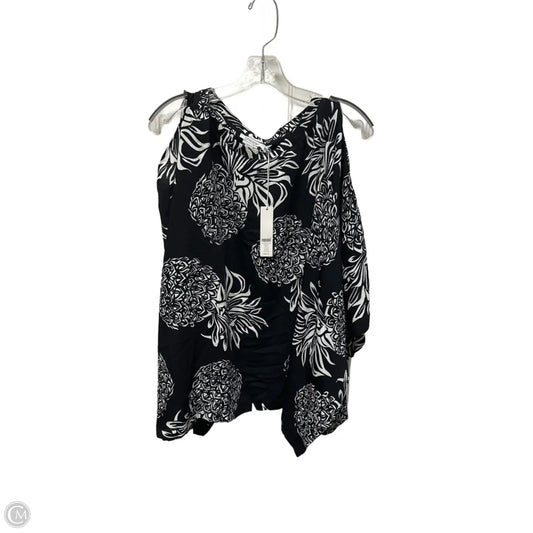 Top Short Sleeve By Chicos In Blue & White, Size: M