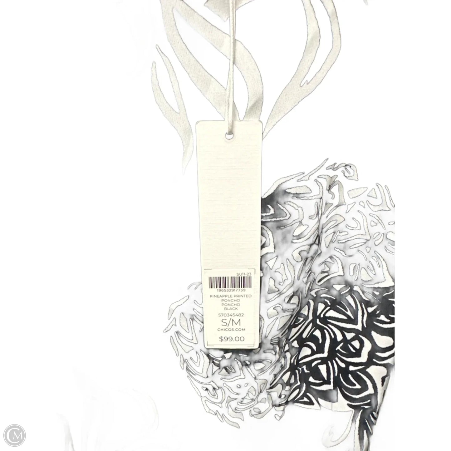 Top Short Sleeve By Chicos In Blue & White, Size: M