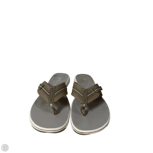 Sandals Flip Flops By Clarks In Taupe, Size: 8