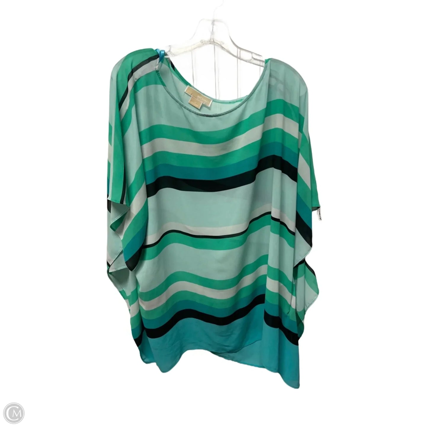 Top Short Sleeve By Michael By Michael Kors In Striped Pattern, Size: 3x