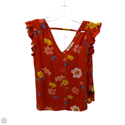 Top Sleeveless By Loft In Red, Size: M