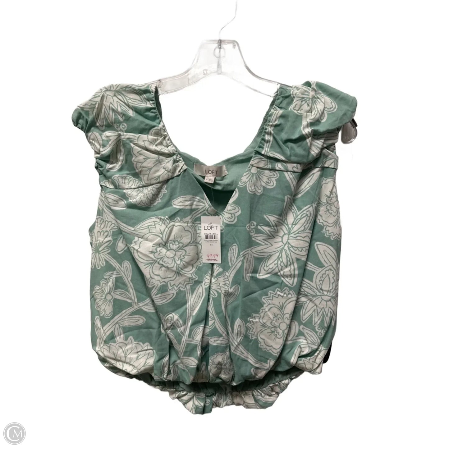 Top Sleeveless By Loft In Green, Size: M