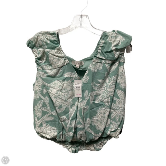Top Sleeveless By Loft In Green, Size: M