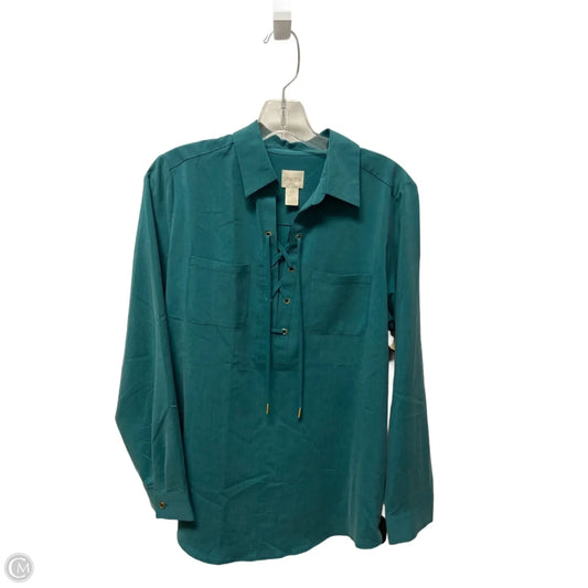 Top Long Sleeve By Chicos In Green, Size: S