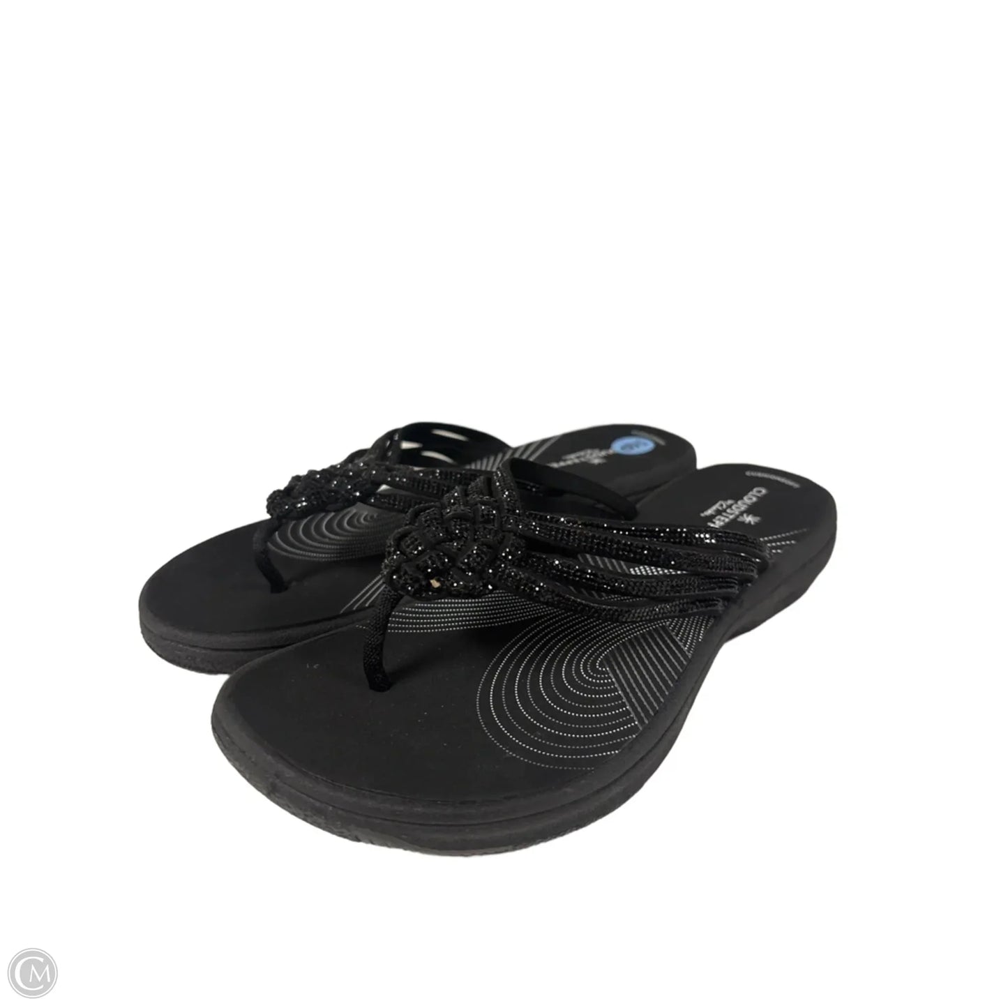 Sandals Flip Flops By Clarks In Black, Size: 6