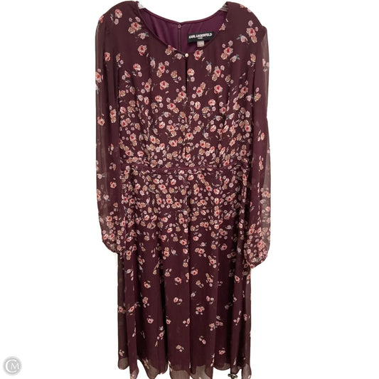 Dress Designer By Karl Lagerfeld In Purple, Size: 1x