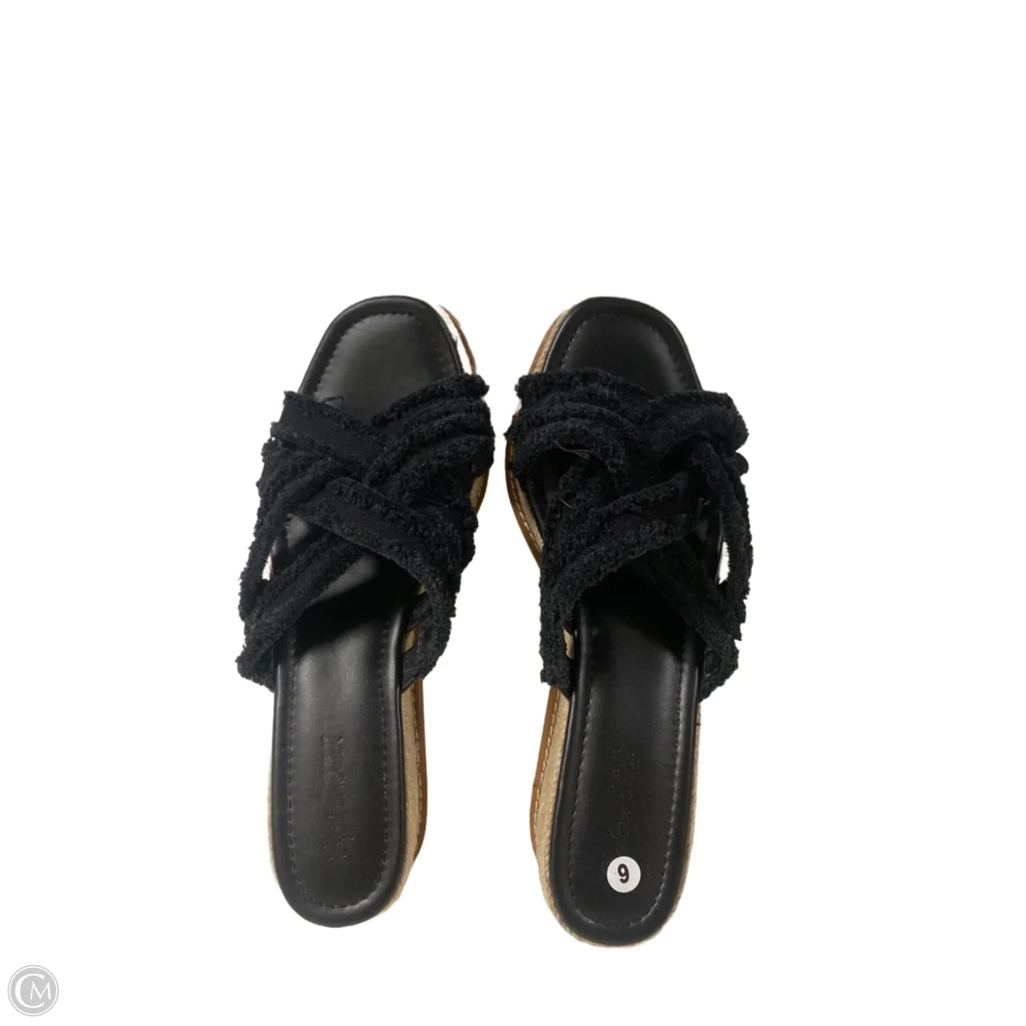 Sandals Heels Wedge By Splendid In Black, Size: 9