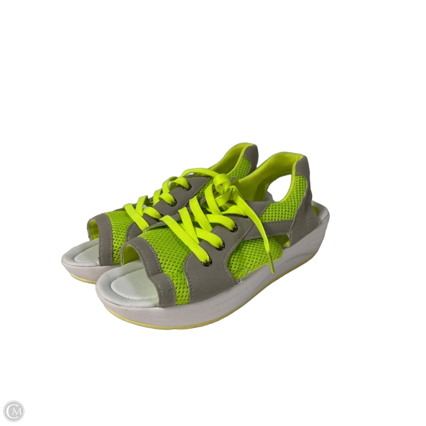 Sandals Heels Wedge By Clothes Mentor In Green, Size: 7.5