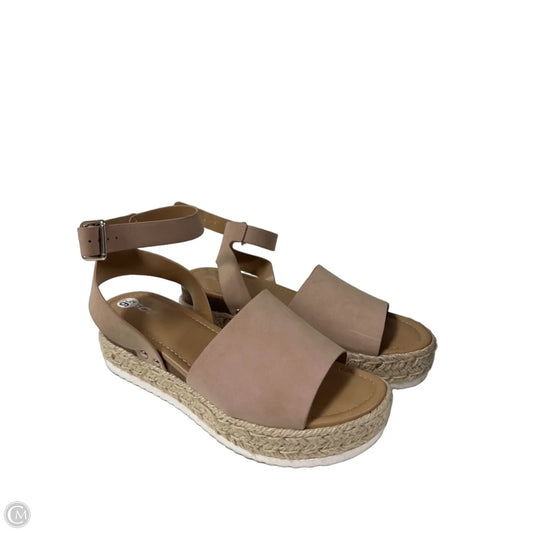 Sandals Heels Wedge By Soda In Pink, Size: 9.5