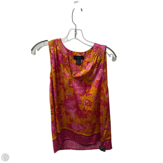 Top Sleeveless Basic By Rachel Roy In Orange & Pink, Size: S