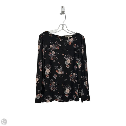 Top Long Sleeve By Loft In Black, Size: M