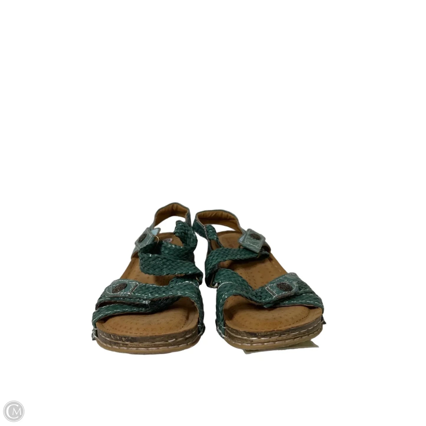Sandals Flats By Spring Step In Green, Size: 7.5