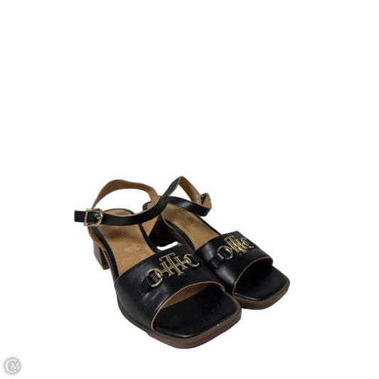 Sandals Heels Block By Tommy Hilfiger In Black, Size: 8.5