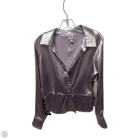 Top Long Sleeve By Worthington In Purple, Size: L