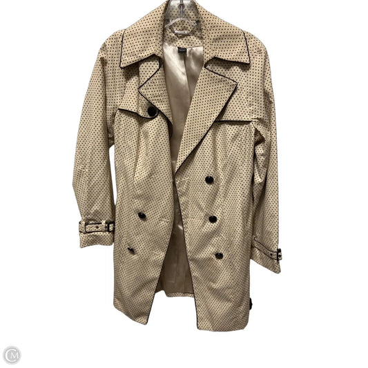Coat Trench Coat By White House Black Market In Polkadot Pattern, Size: L