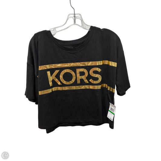 Top Short Sleeve By Michael By Michael Kors In Black & Gold, Size: L