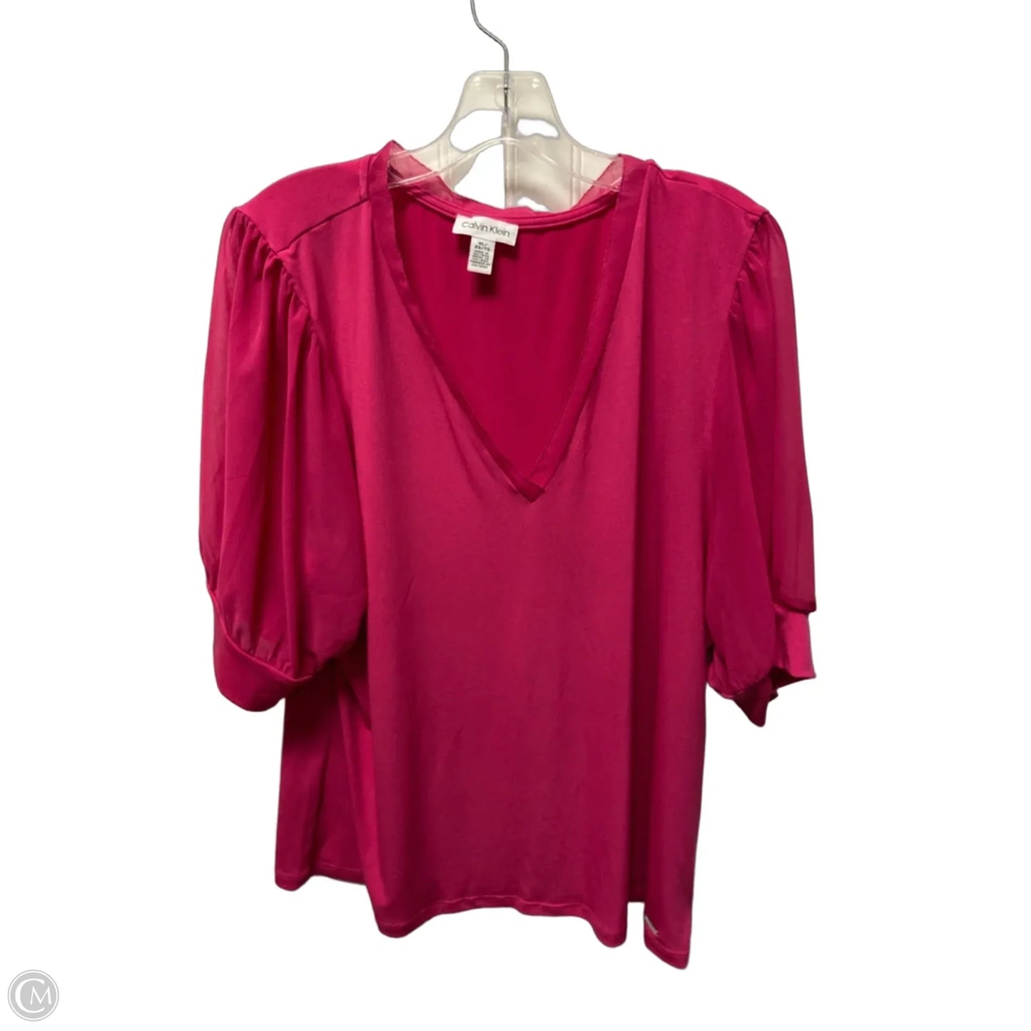 Top Short Sleeve By Calvin Klein In Pink, Size: Xl