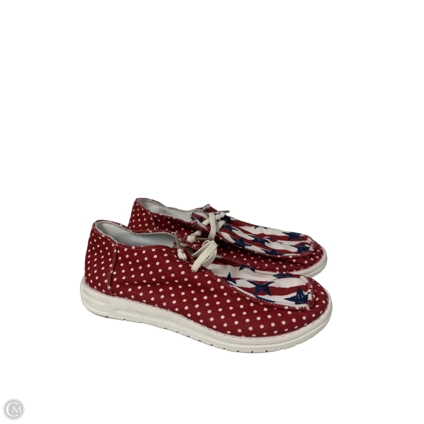 Shoes Flats By Clothes Mentor In Blue & Red & White, Size: 7