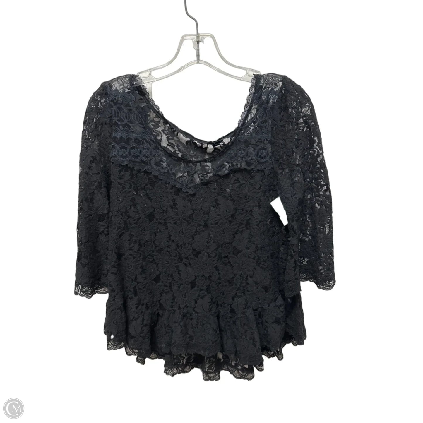 Top 3/4 Sleeve By Free People In Black, Size: S