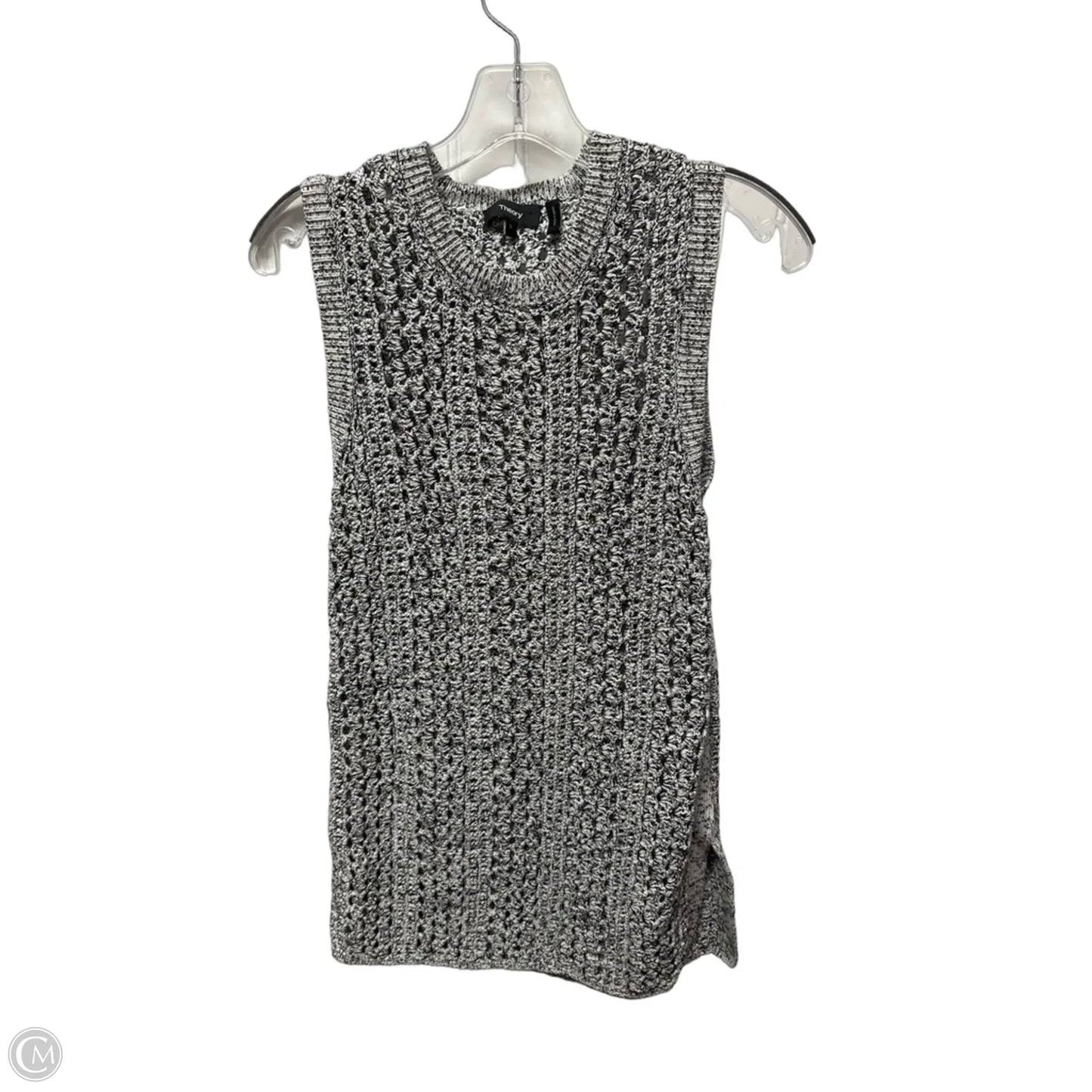 Top Sleeveless By Theory In Black & White, Size: S