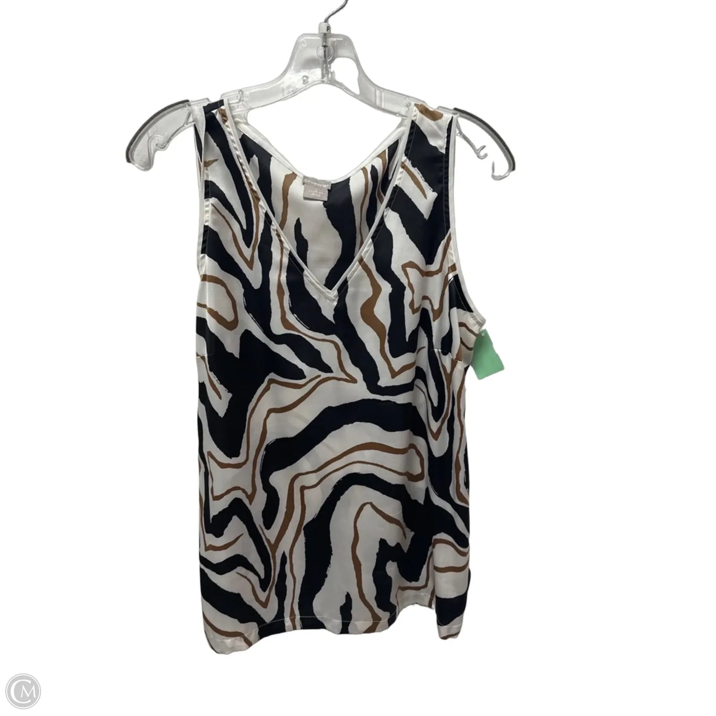 Top Sleeveless Basic By Chicos In Black & White, Size: M