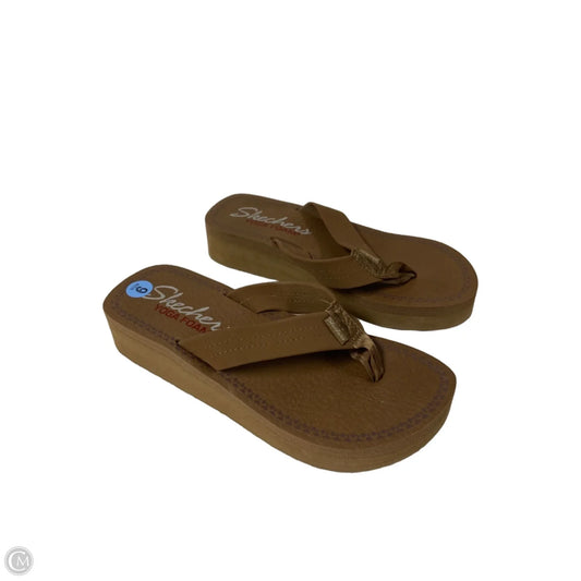 Sandals Flip Flops By Skechers In Brown, Size: 6
