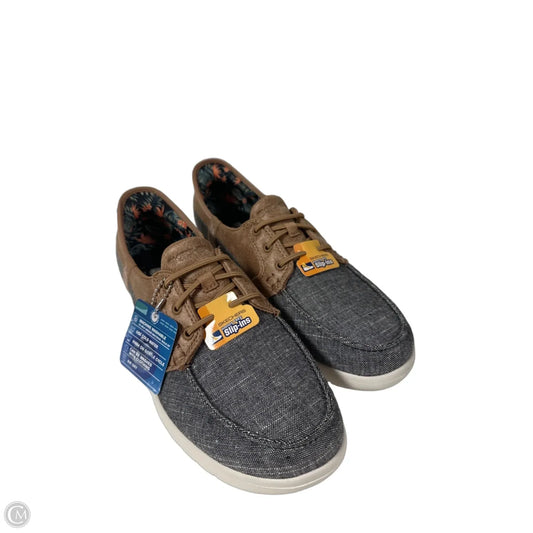 Shoes Flats By Skechers In Blue & Brown, Size: 8.5
