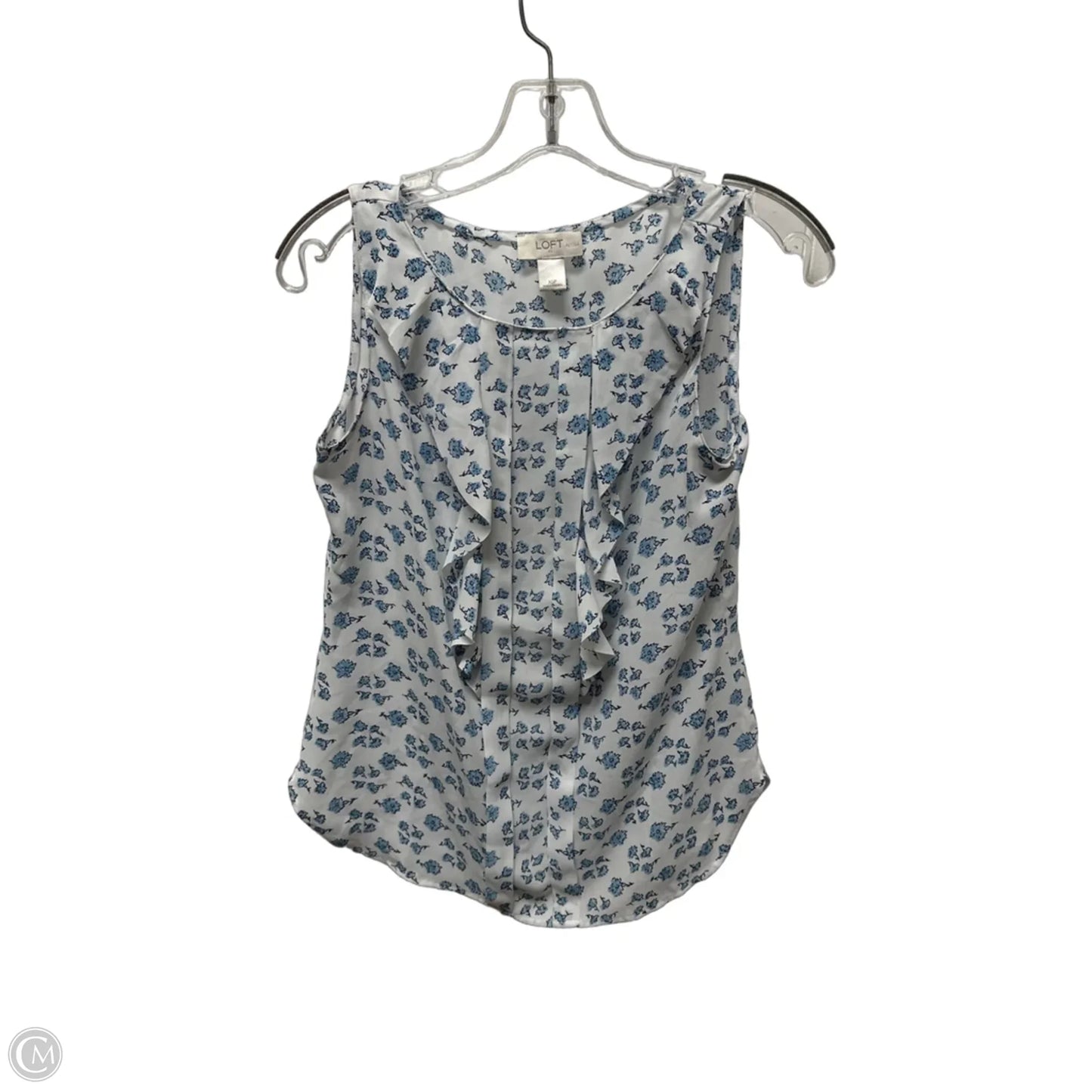 Top Sleeveless By Loft In Blue & White, Size: Xsp